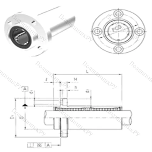 Подшипник шариковый линейный LMEFP 16L