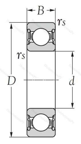 Однорядный шариковый подшипник R 8 2RS от производителя  KSM
