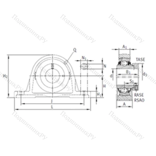 Подшипниковый узел шариковый радиальный RASE 80-AH 01-FA 164