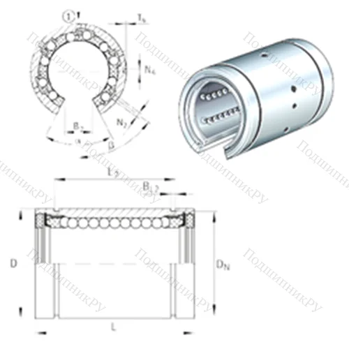 Подшипник шариковый линейный KBO 40-PP-AS