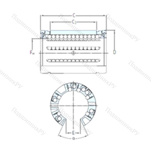 Подшипник шариковый линейный LBCT 20 A