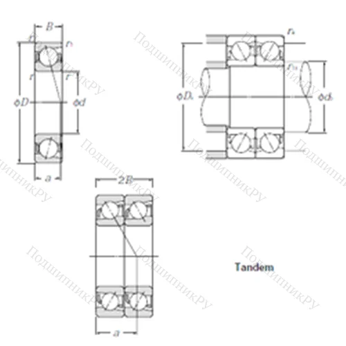 Подшипник шариковый радиально-упорный 7820CDT от производителя  CYSD Подшипник шариковый радиально-упорный 7820CDT от производителя  CYSD