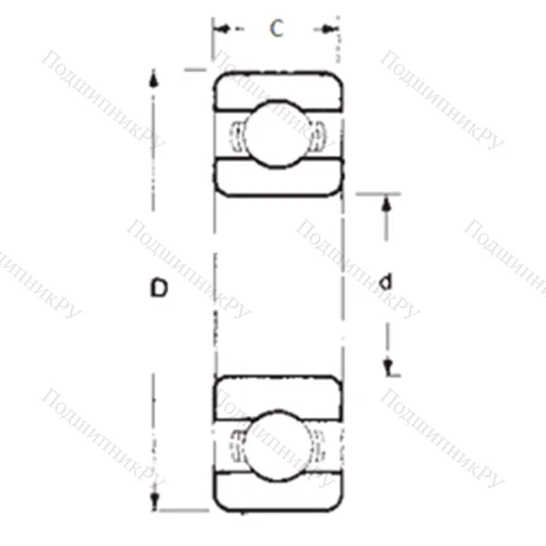 Подшипник шариковый радиальный 1604