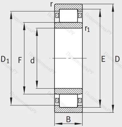Роликовый цилиндрический подшипник NU 312 E XL TVP 2 от производителя  FAG