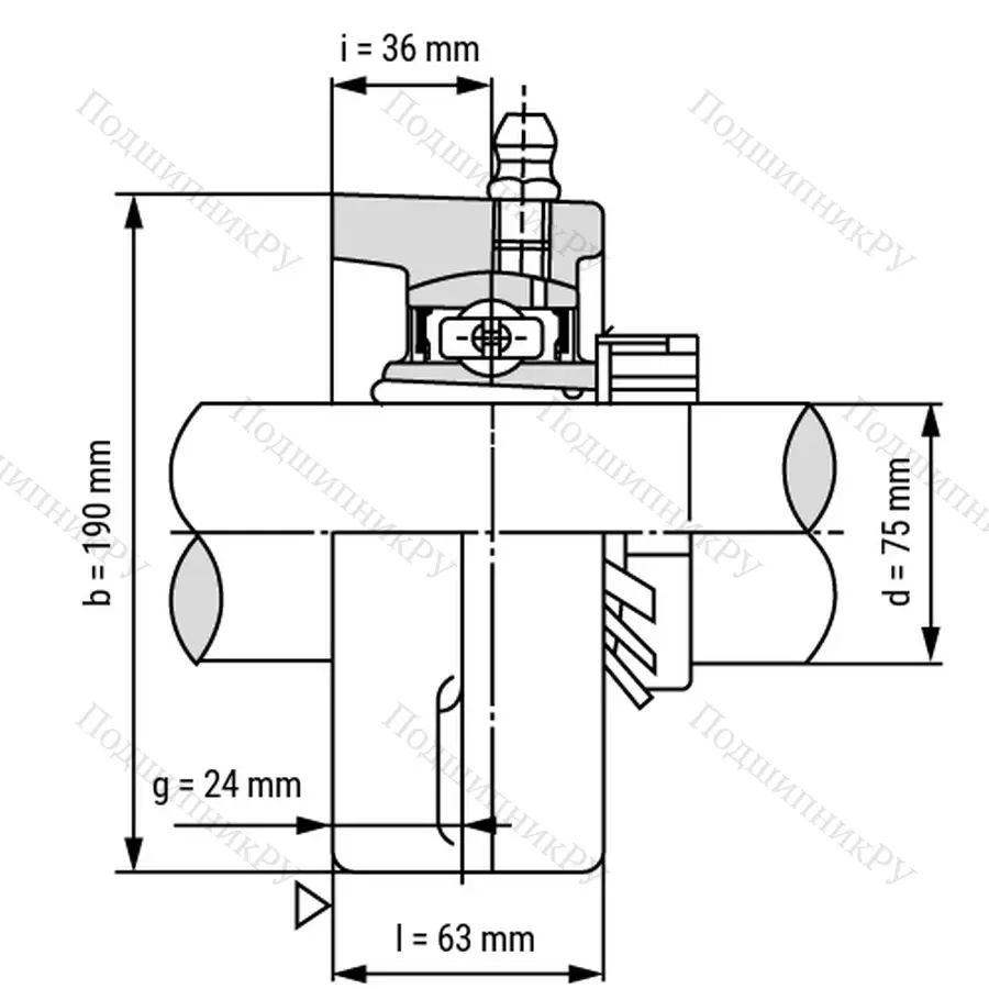 Подшипниковый узел UKFL 217+H 2317 - Вал: 75 мм