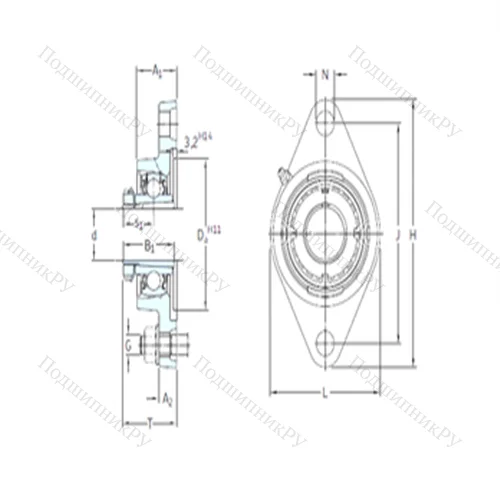 Подшипниковый узел шариковый радиальный FYTJ 50 KF+HS 2310