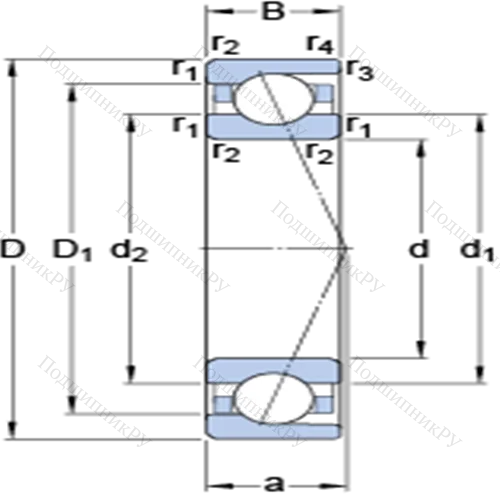 Прецизионные радиально-упорные шарикоподшипники 7201 CD/HCP 4A