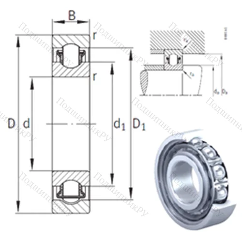 Подшипник с шариковыми роликами (ball roller) радиальный BXRE 201