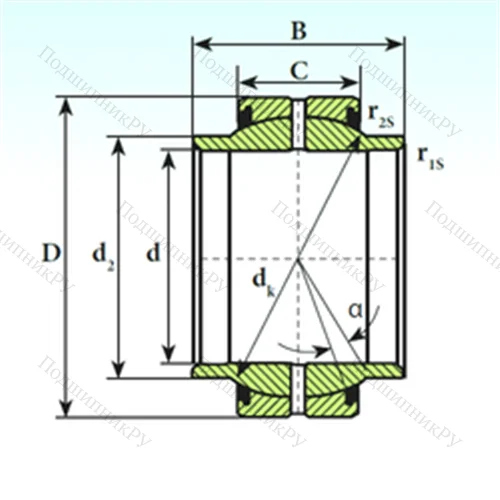 Подшипник скольжения сферический GEEM 60 ES 2RS