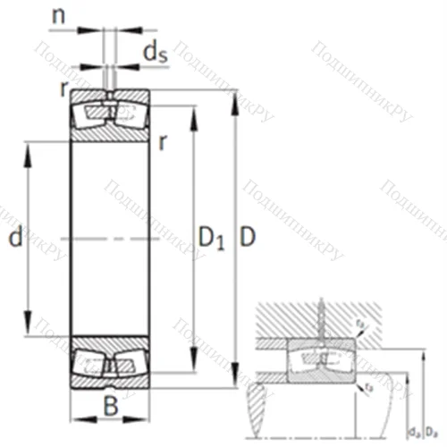 Подшипник роликовый радиальный самоцентрирующийся 24068-B-MB