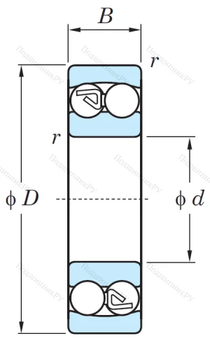 Двухрядный шариковый подшипник 1205