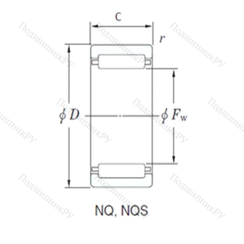 Подшипник игольчатый радиальный 18NQ 2819