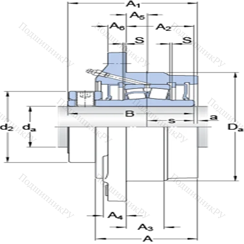 Фланцевые роликоподшипниковые узлы (стопорное кольцо и втулка, для дюймовых валов) FYRP 2 3/16