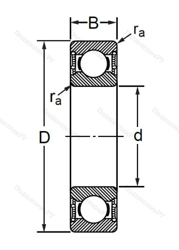 Шариковый однорядный подшипник 76-180302 (6302 2RSC 3) в Оренбурге