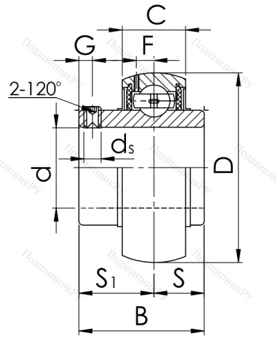 Корпусный подшипник UC 213 (480213 ГОСТ) в Оренбурге Корпусный подшипник UC 213 (480213 ГОСТ) в Оренбурге