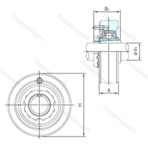 Подшипниковый узел шариковый радиальный UKC 322+H 2322 от производителя  NACHI