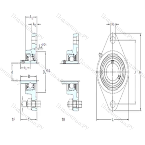 Подшипниковый узел шариковый радиальный FYTB 45 WF