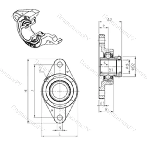 Подшипниковый узел шариковый радиальный EXFLE 207