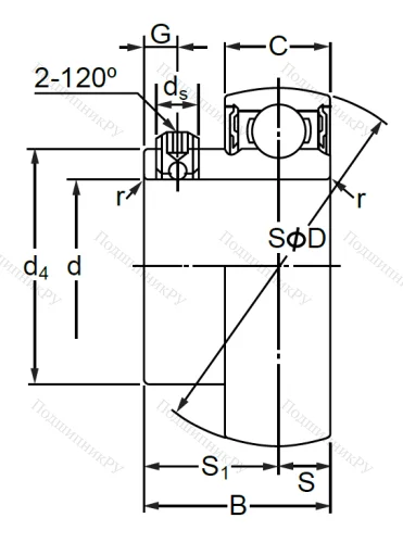 Корпусный подшипник SB 207 (AS 207 D 1) в Оренбурге