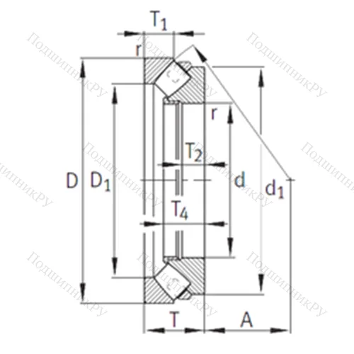 Подшипник роликовый упорно-радиальный 294/710-E 1-MB от производителя  INA