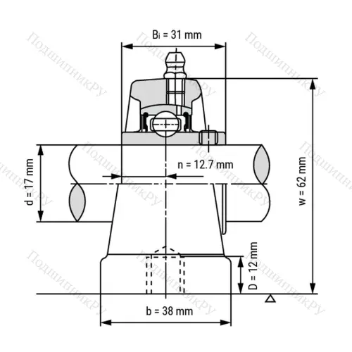 Подшипниковый узел UCPA 203 - Вал: 17 мм от производителя  LPZ Подшипниковый узел UCPA 203 - Вал: 17 мм от производителя  LPZ