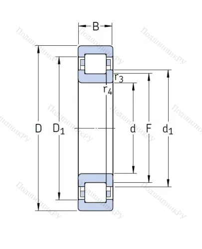 Роликовый цилиндрический подшипник NUP 207 ECP от производителя  SKF Роликовый цилиндрический подшипник NUP 207 ECP от производителя  SKF