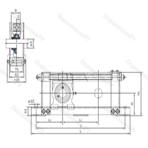 Подшипниковый узел шариковый радиальный UCTU 208+WU 700 от производителя  NACHI Подшипниковый узел шариковый радиальный UCTU 208+WU 700 от производителя  NACHI