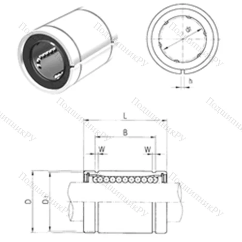 Подшипник шариковый линейный LM 20AJ от производителя  Samick Подшипник шариковый линейный LM 20AJ от производителя  Samick