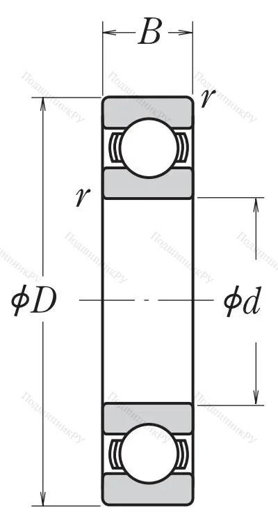 Однорядный шариковый подшипник 6218 CM от производителя  NSK