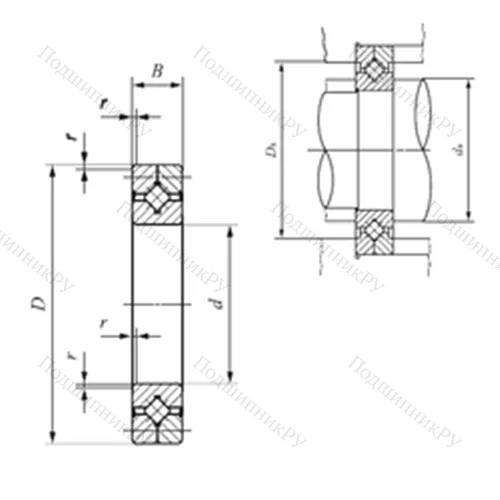 Подшипник роликовый упорно-радиальный с четырехточечным контактом CRB 15025 UU