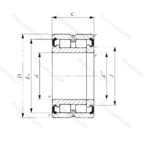 Подшипник роликовый радиальный NAG 4924UU