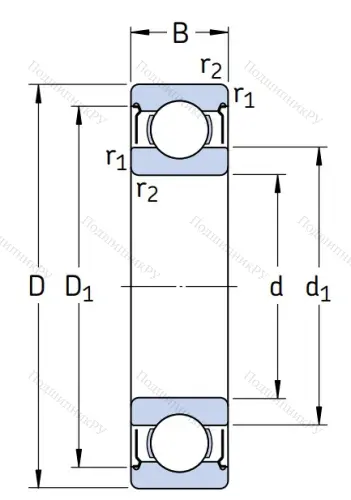 Однорядный шариковый подшипник W 6000 2Z в Оренбурге