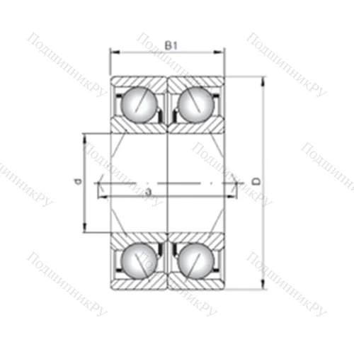 Подшипник шариковый радиально-упорный 7200 ADB от производителя  ISO