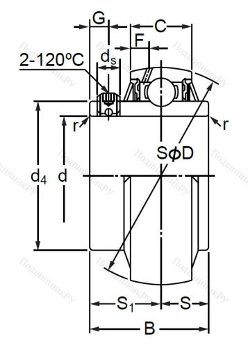 Корпусный подшипник MUC 212 в Оренбурге