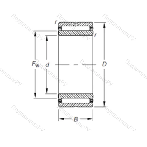 Подшипник игольчатый радиальный NKJ 9/12