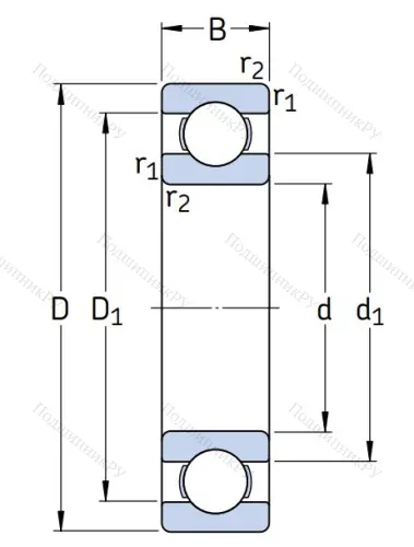 Однорядный шариковый подшипник W 61800 в Оренбурге