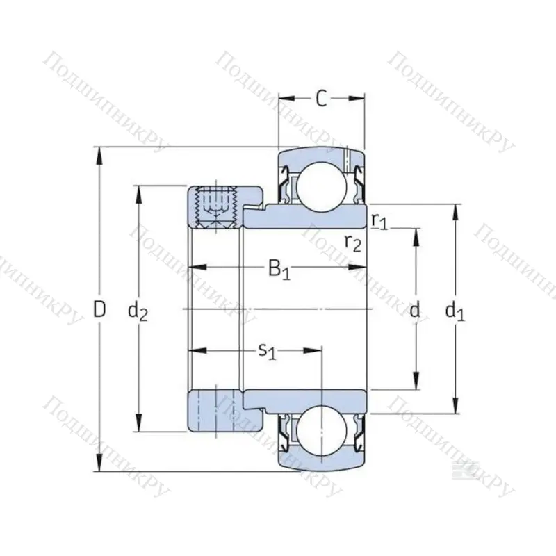 Корпусный подшипник YET 205-014 в Оренбурге