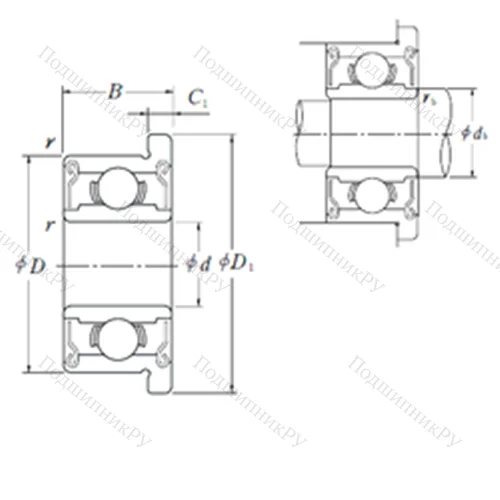 Подшипник шариковый радиальный F 686ZZ