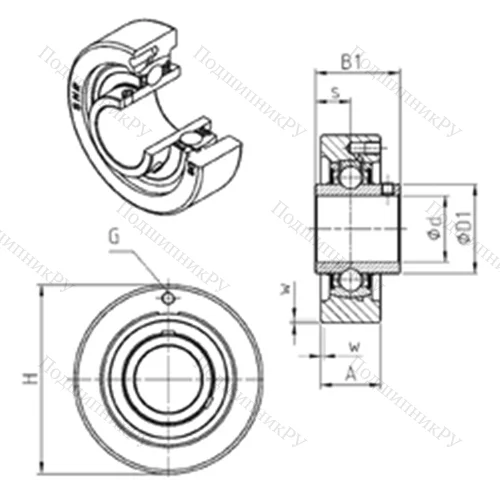Подшипниковый узел шариковый радиальный UCC 315 от производителя  SNR