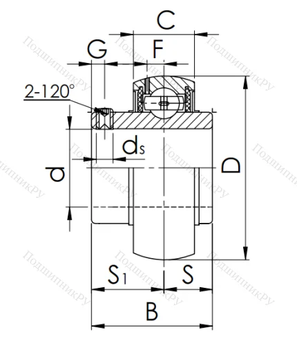 Корпусный подшипник UC 306 (480306 ГОСТ) 1RYEHAN3HU в Оренбурге