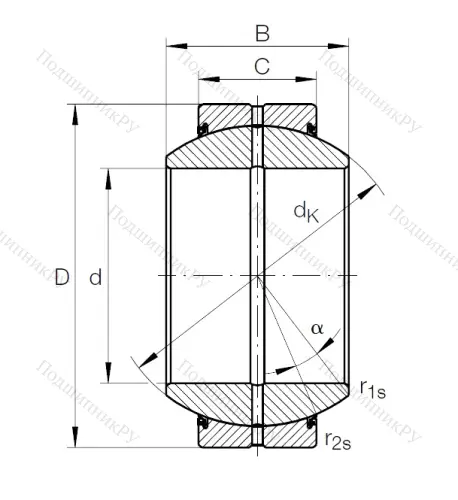 Шарнирный подшипник GE 40 FO 2RS от производителя  INA Шарнирный подшипник GE 40 FO 2RS от производителя  INA