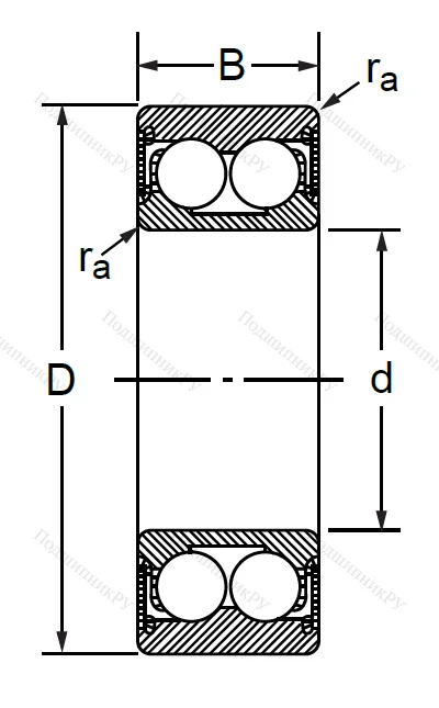 Радиально-упорный шариковый подшипник 3056303 2RS (3303 A 2RSTN) в Оренбурге