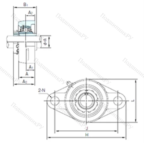 Подшипниковый узел шариковый радиальный UKFLX 07+H 2307