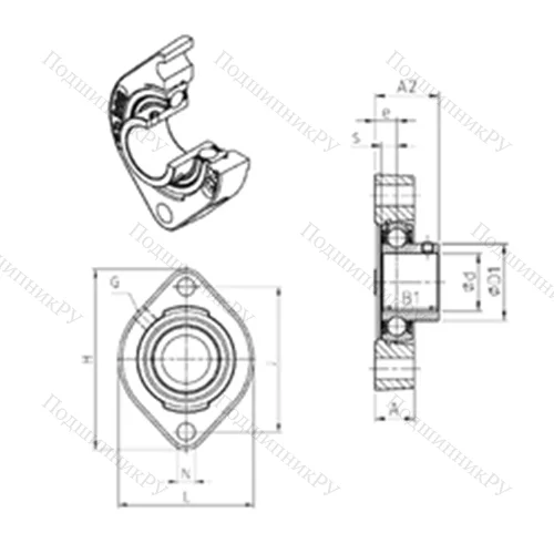 Подшипниковый узел шариковый радиальный USFD 204