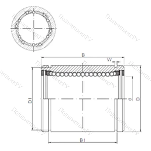 Подшипник шариковый линейный KB 1636UU от производителя  CX Подшипник шариковый линейный KB 1636UU от производителя  CX