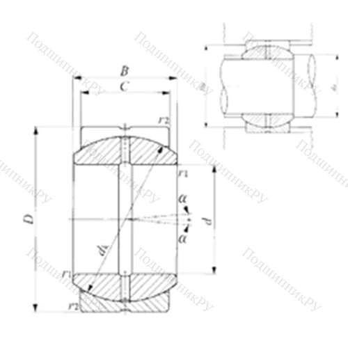 Подшипник скольжения сферический SB 25A