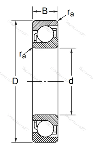 Радиально-упорный шариковый подшипник 7311 ACM/DT (446311 Л ГОСТ) в Оренбурге