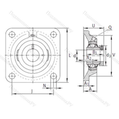 Подшипниковый узел шариковый радиальный RCJO 80
