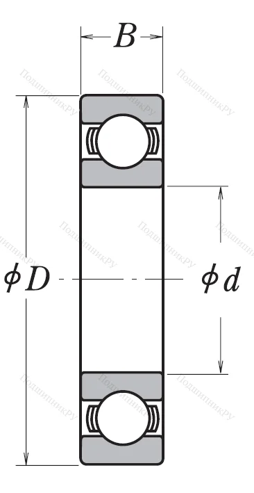 Однорядный шариковый подшипник 6212 C 3 E
