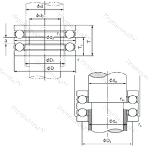 Подшипник шариковый упорный 52322